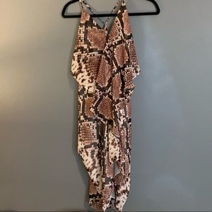 Olivaceous snake print dress